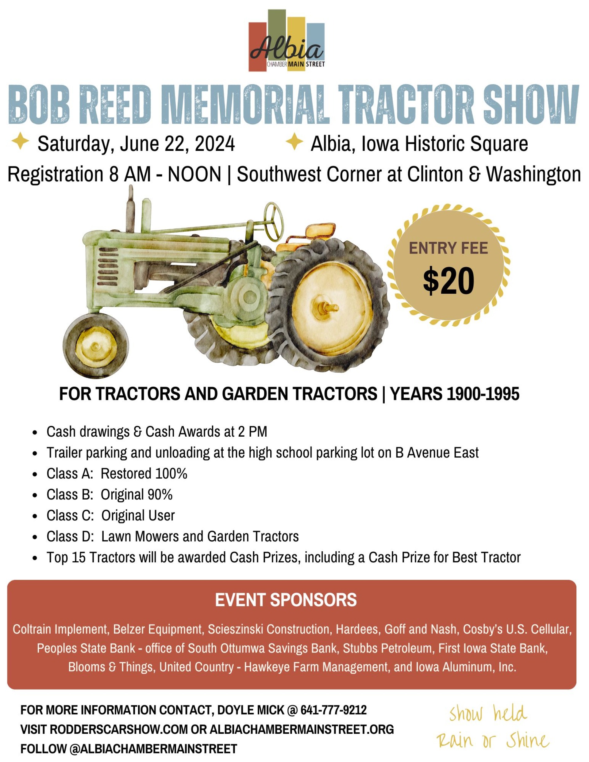 Bob Reed Tractor Show Flyer