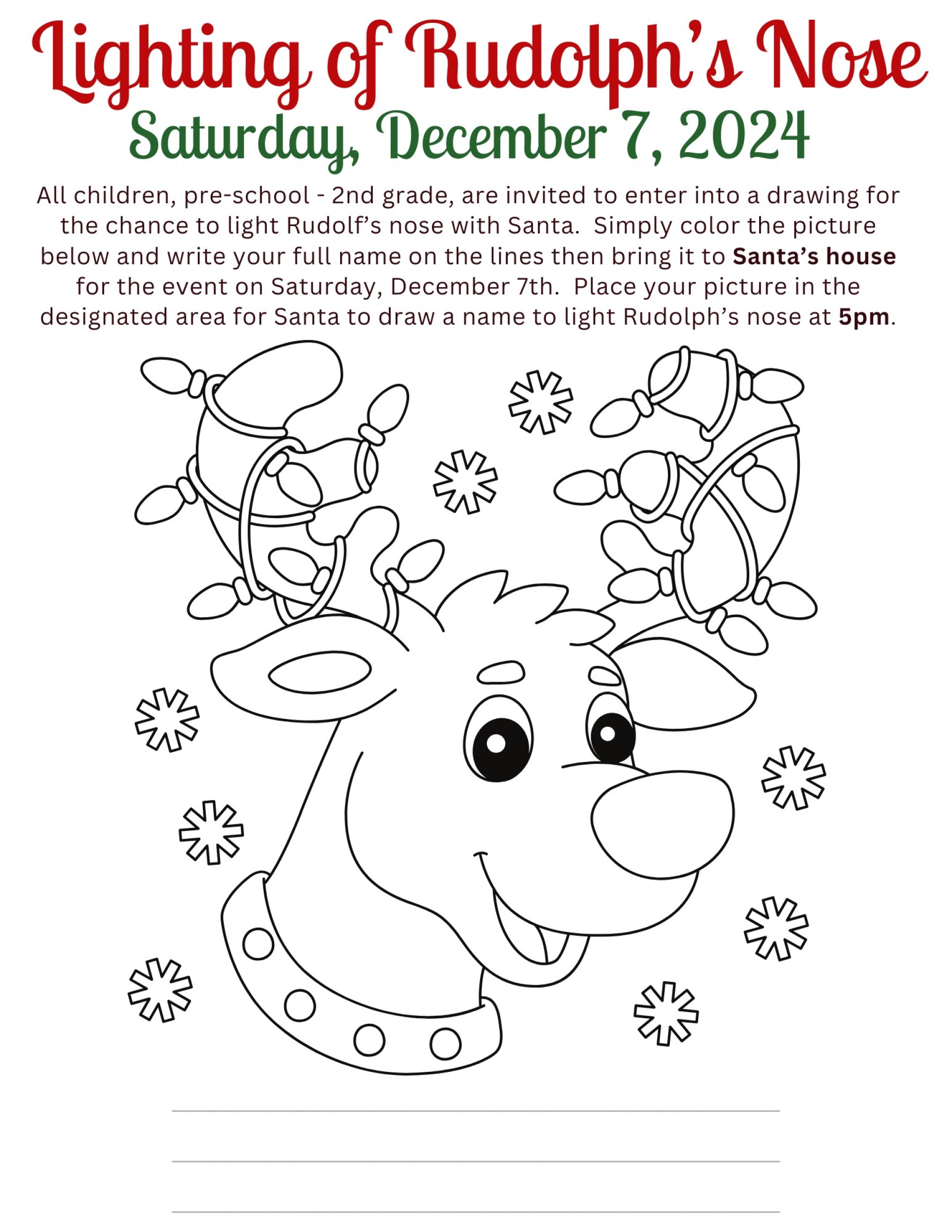 Rudolph Coloring Sheet